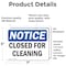 Signmission Closed For Cleaning, 7 in W x Rectangle, Vinyl Decal OS-2PACK-NS-D-57-L-10672 - alternate 6